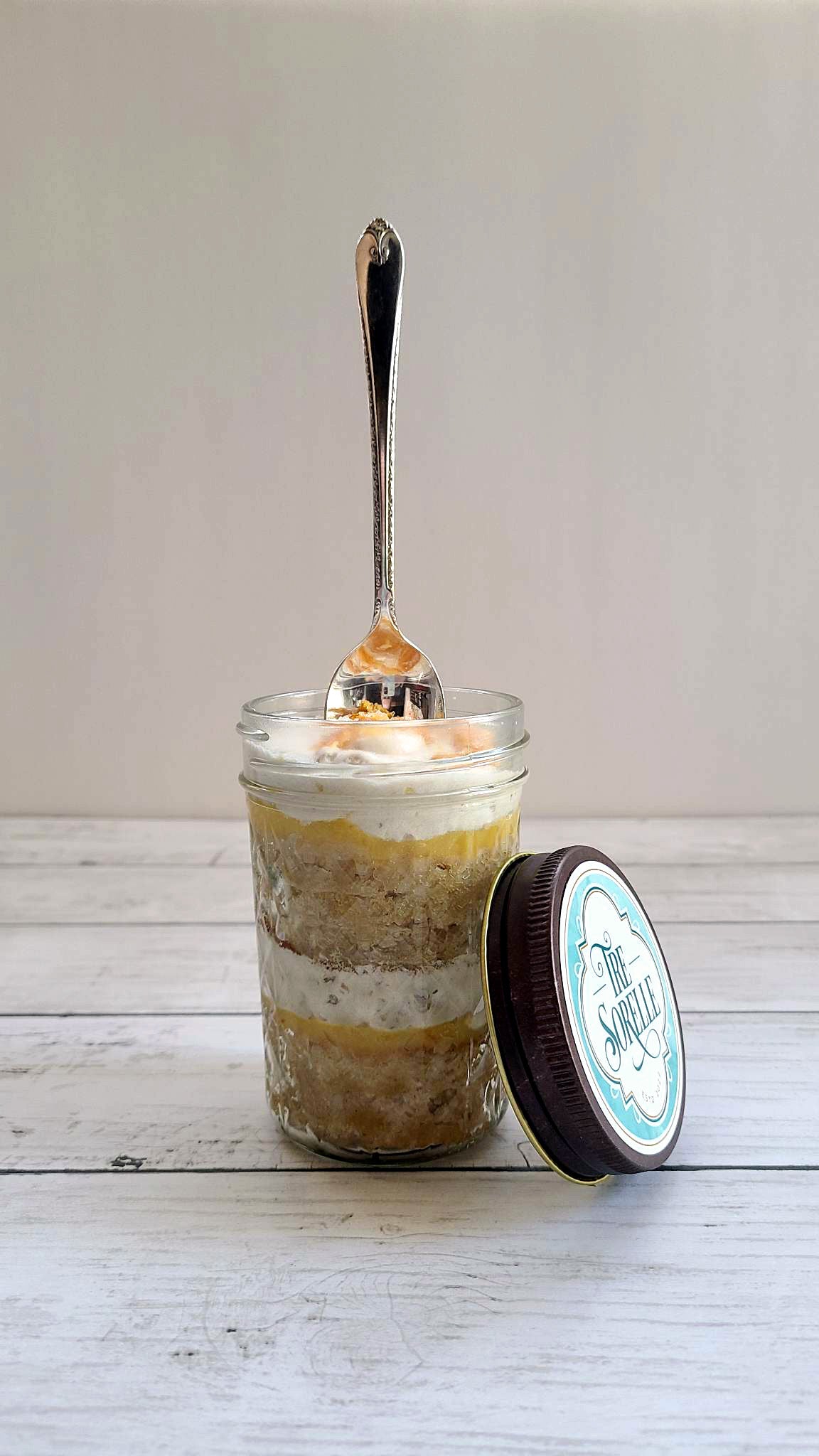 Orange Italian Cream cake-in-a-jar - Tre Sorelle